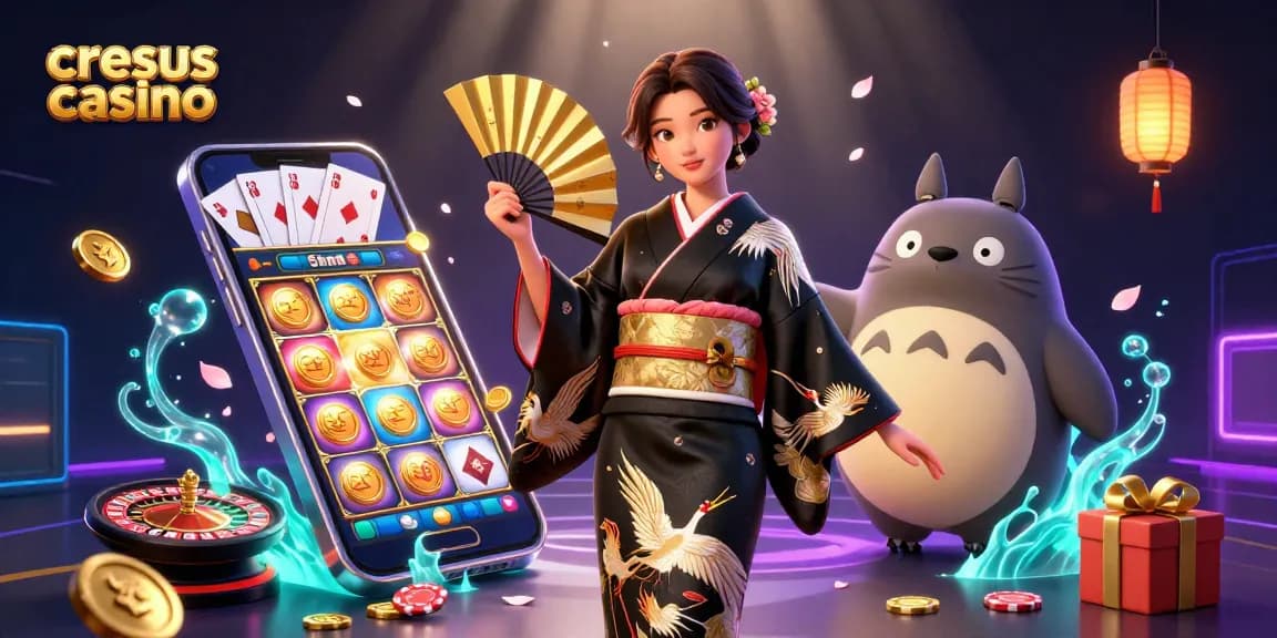 Cresus Casino présente des jeux de machines à sous vibrants avec un thème asiatique élégant et des éléments dynamiques.