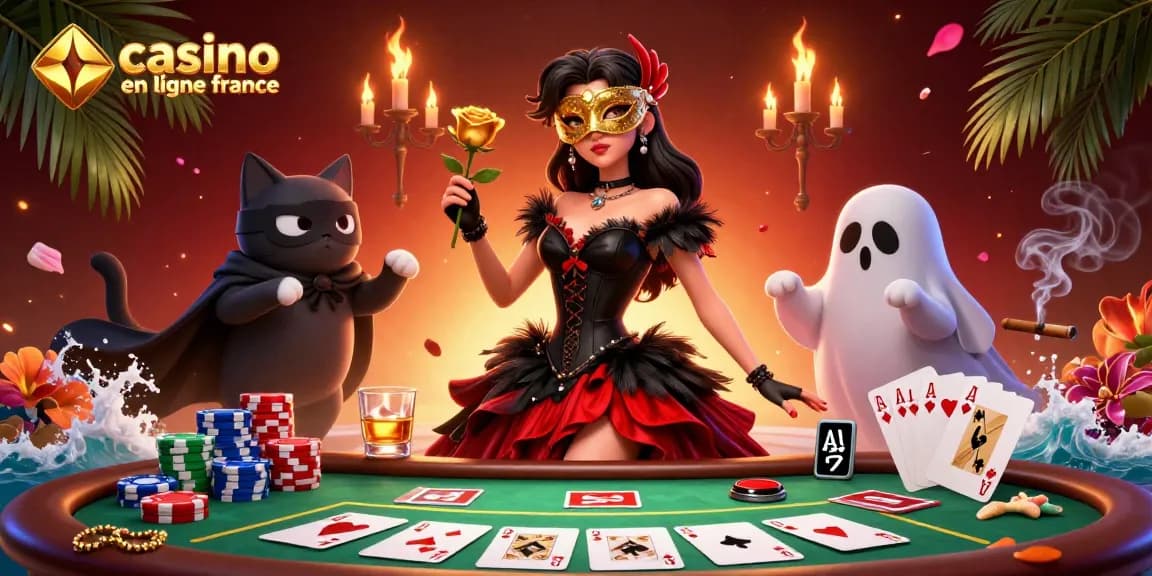 Plongez dans le monde palpitant du casino en ligne France avec une scène de poker dramatique.
