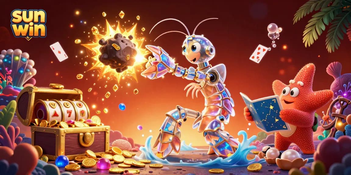 Experience thrilling gameplay at sun win with exciting slots and vibrant treasure scenes.