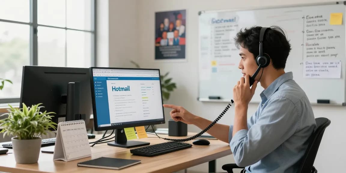 Customer service representative providing Telus-Technical-Support at a modern office desk.