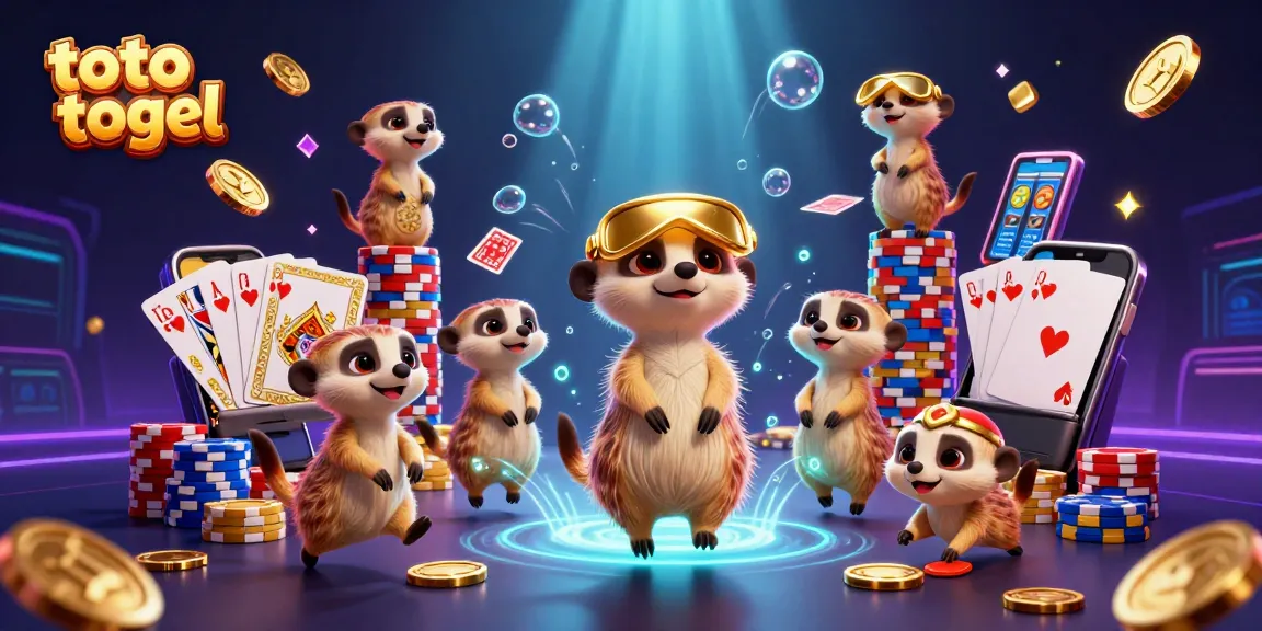 Experience thrilling gameplay with toto togel as animated meerkats command a lively casino.