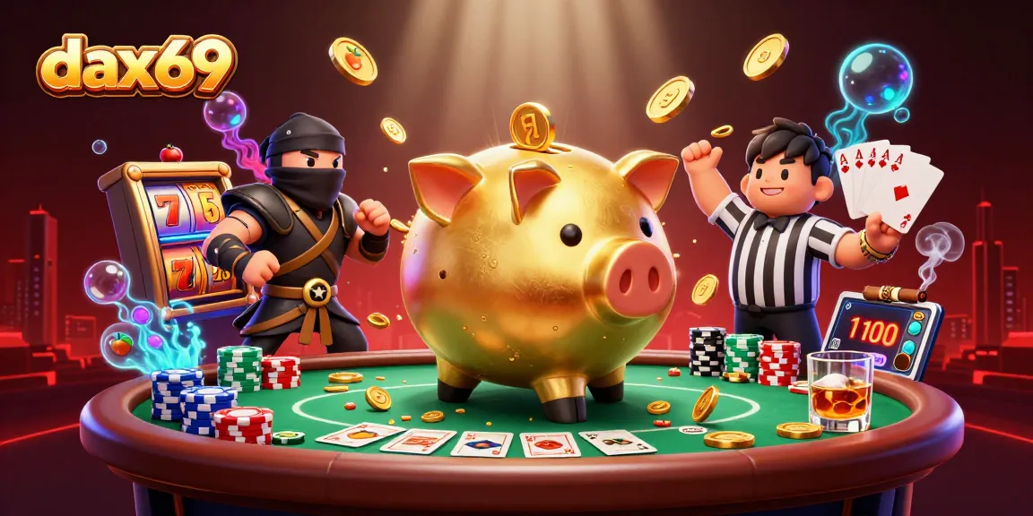 Dax69 menghadirkan suasana judi slot dengan peluang jackpot dan karakter unik dalam ilustrasi 3D menarik.