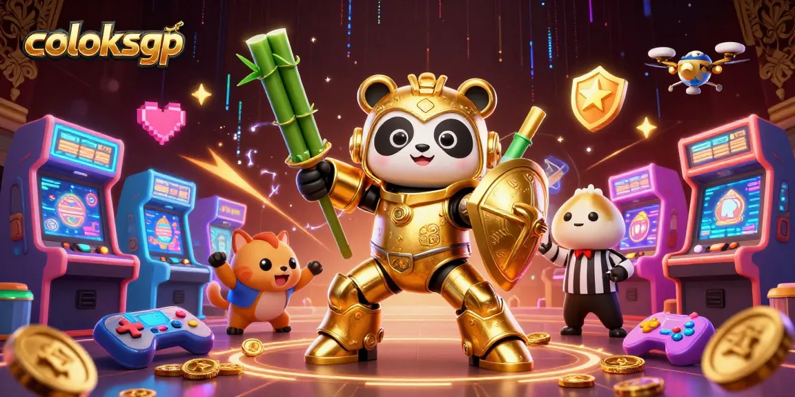 Engage with coloksgp in this vibrant casino-themed 3D scene featuring exciting gaming elements.