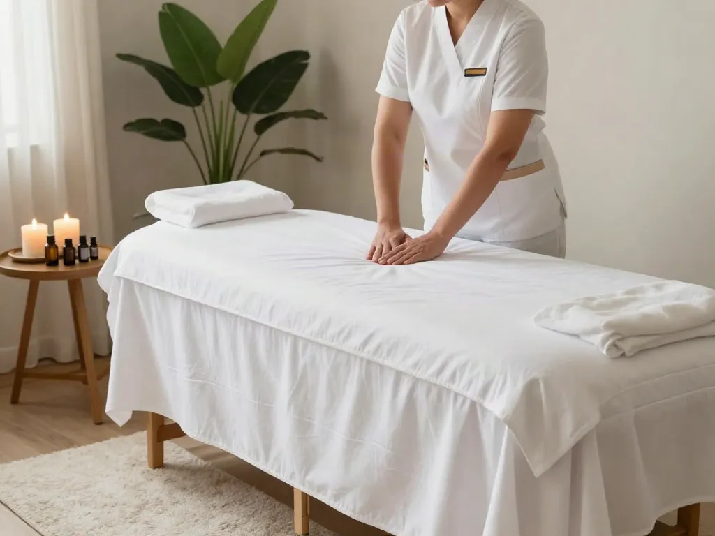 Calm and inviting ambiance for 출장마사지 with elegant setup.