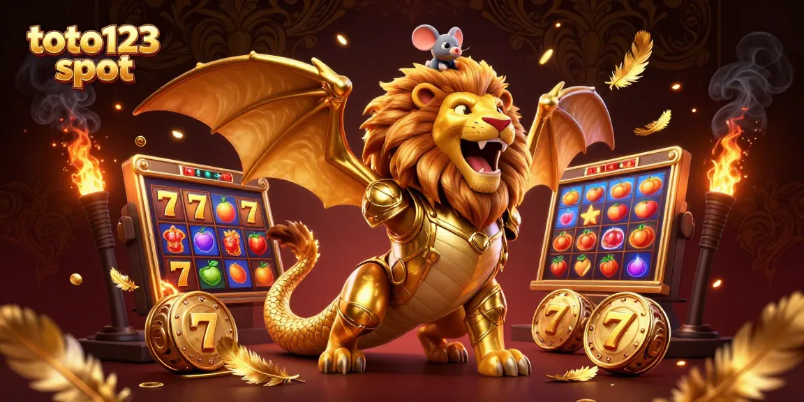Win big at toto123 slot with a 3D chimera and festive gaming elements!
