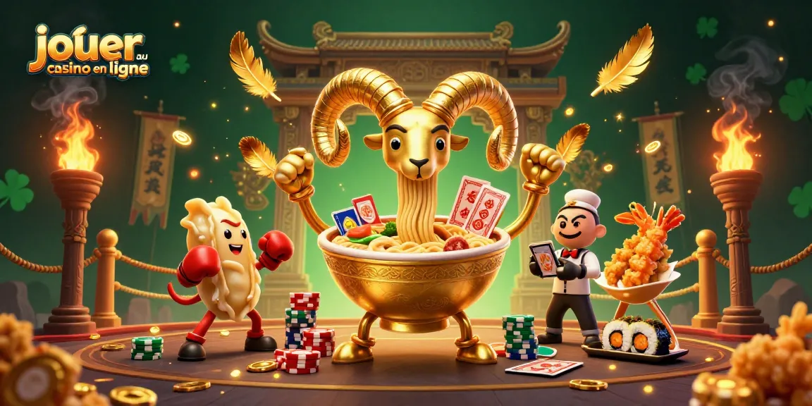 Jouer au casino en ligne avec une illustration dynamique de personnages 3D colorés autour d'éléments de jeu.
