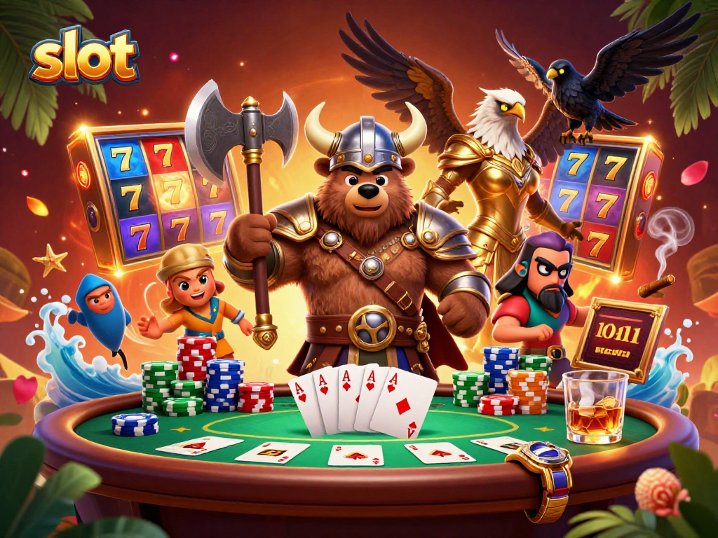 Menangkan slot dengan Viking, burung Valkyrie, dan dadu poker di kasino digital.
