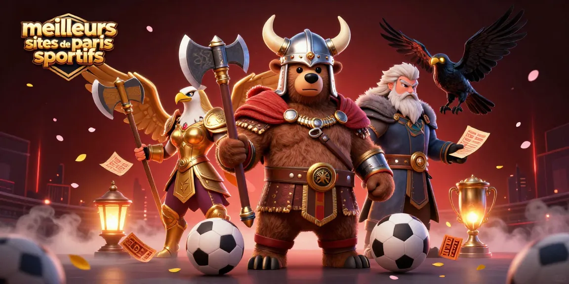 Découvrez les meilleurs sites de paris sportifs en 2026 avec un viking et une valkyrie dans un décor dynamique.