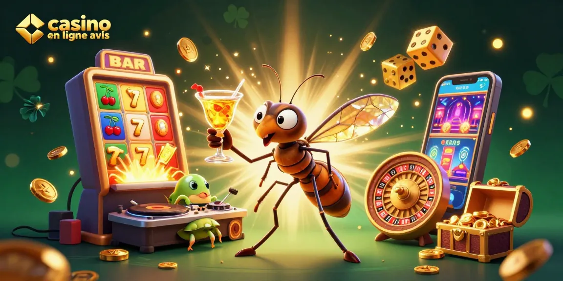 Vivez l'expérience du casino en ligne avis avec un mélange vibrant de machines à sous, de symboles gagnants et d'une ambiance festive.