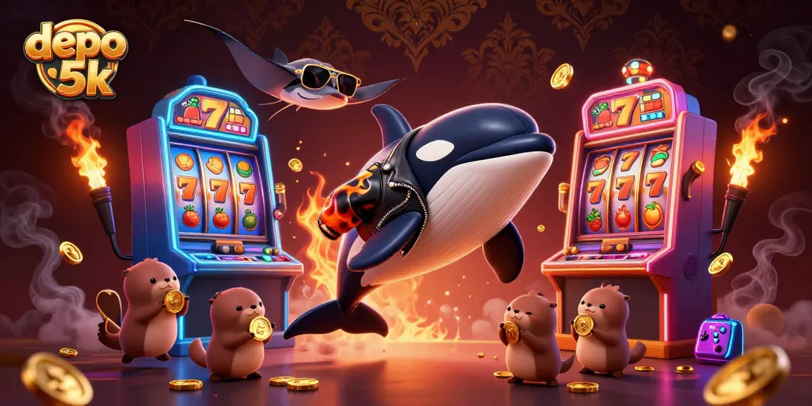 Experience the thrill of depo 5k with engaging cartoon characters and vibrant slot game elements.