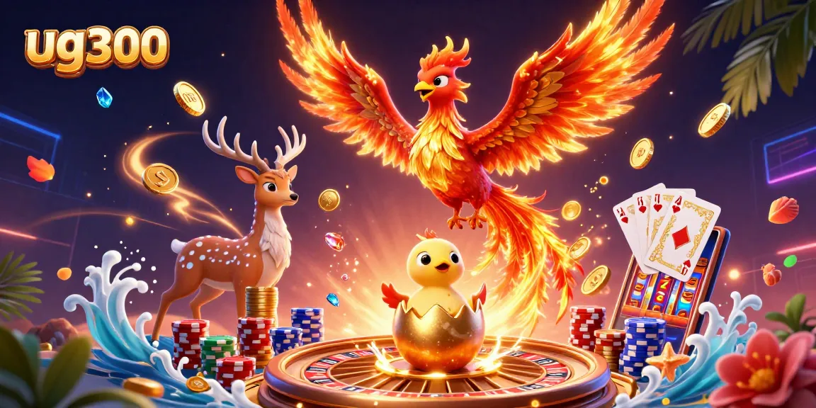 Aktivitas bermain di ug300 dengan phoenix ajaib dan elemennya yang megah seperti koin emas dan rol roulette.