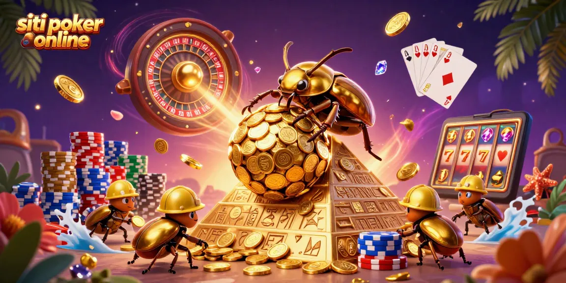 Scopri i migliori siti poker online con offerte uniche e azione avvincente, tra simboli di casinò e monete d'oro.