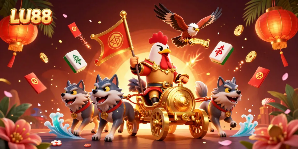 Play exciting games at LU88 with colorful 3D elements, vibrant characters, and thrilling casino atmosphere.
