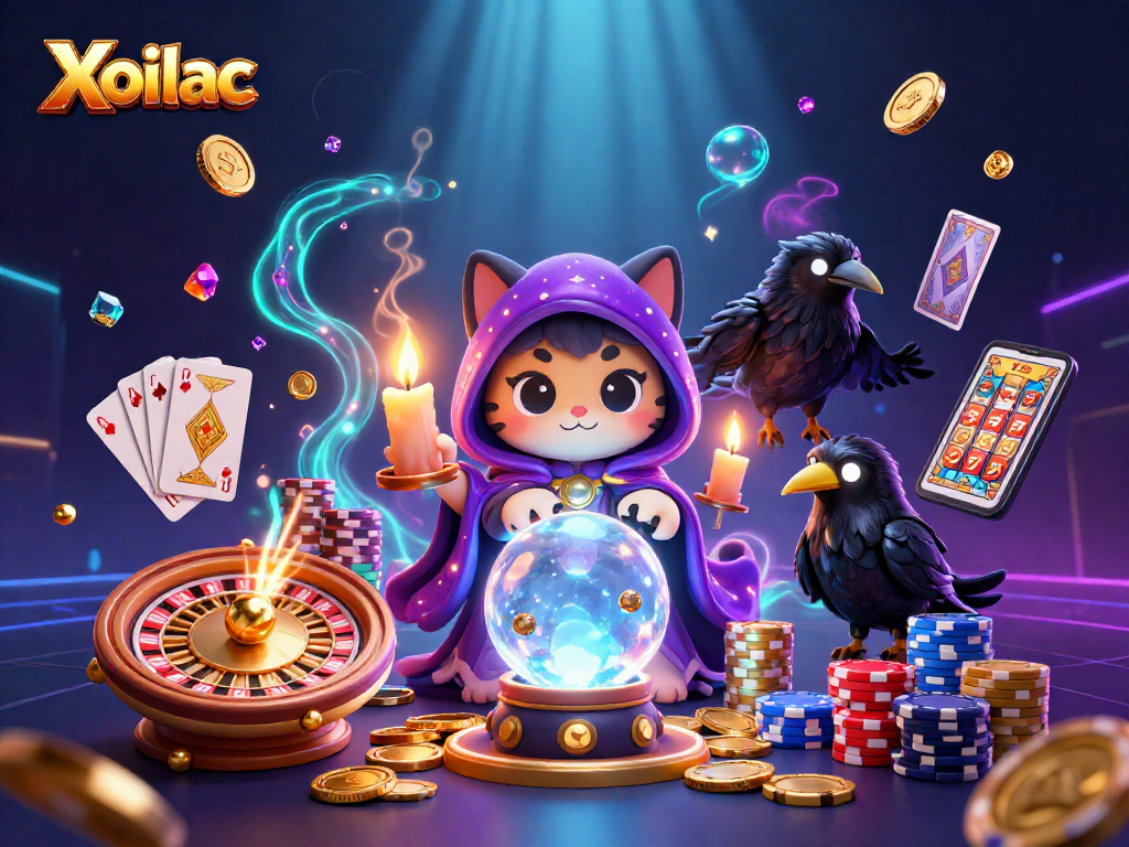 Xoilac engages players with a vibrant casino scene featuring dynamic characters and exciting gaming elements.