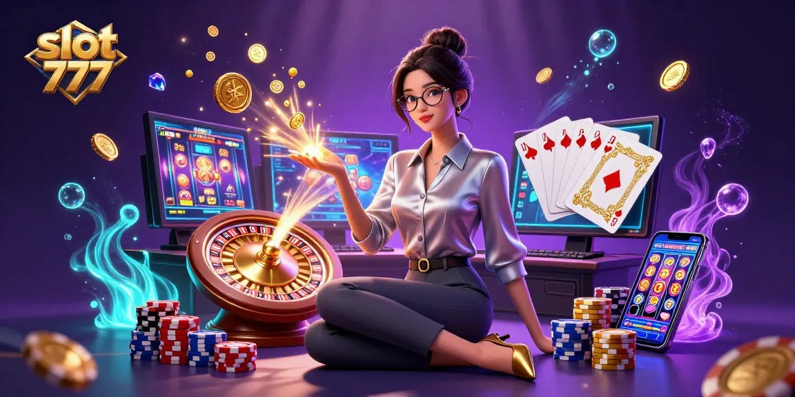 Engage with slot 777 action in an immersive 3D casino gaming experience filled with golden coins and luxury.