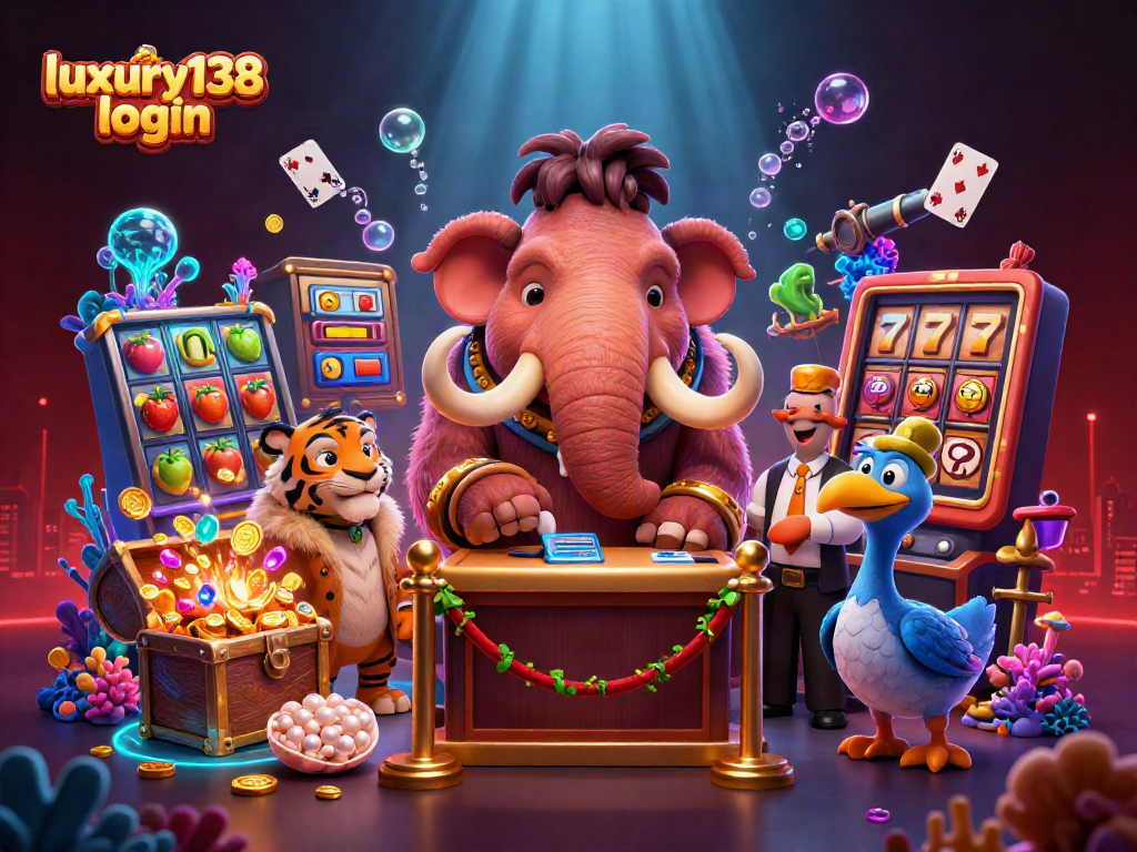 Login luxury138 di kasino dengan bouncer mamut, tamu harimau, dan pelayan burung dodo.