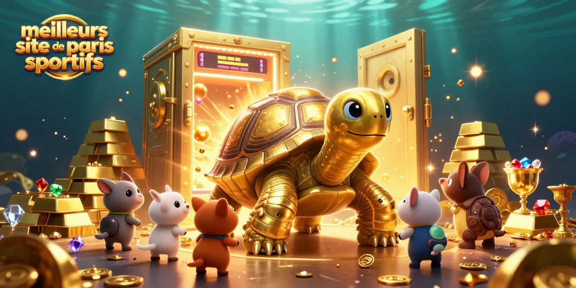 Découvrez les meilleurs sites de paris sportifs avec des éléments animés de jeux et de trésors brillants.