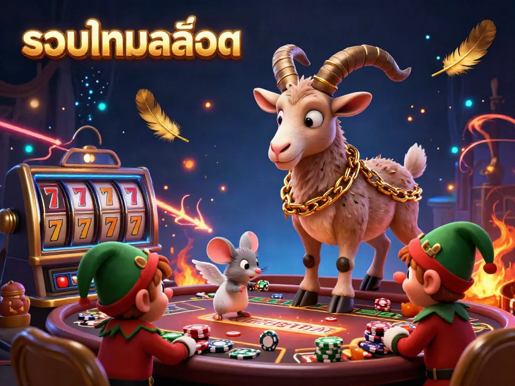 Engage with รวมเกมสล็อต in a vibrant holiday-horror casino featuring unique characters and dynamic gaming elements.