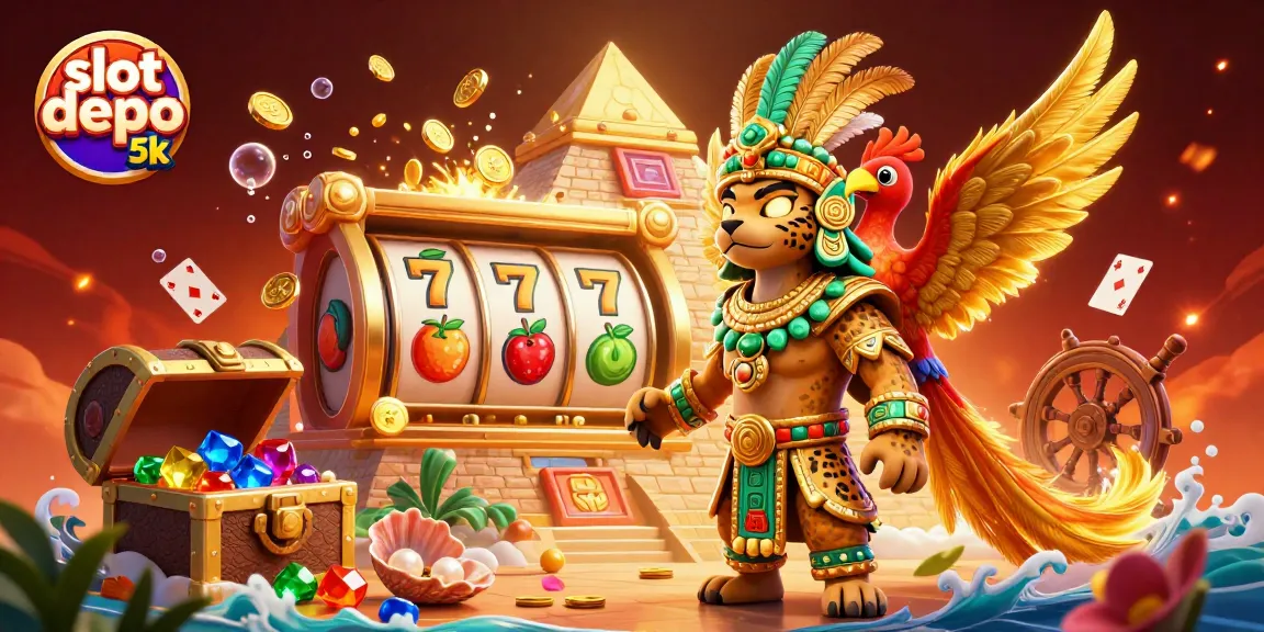 Experience slot depo 5k with vibrant colors and engaging game elements exploding in a dynamic casino scene.