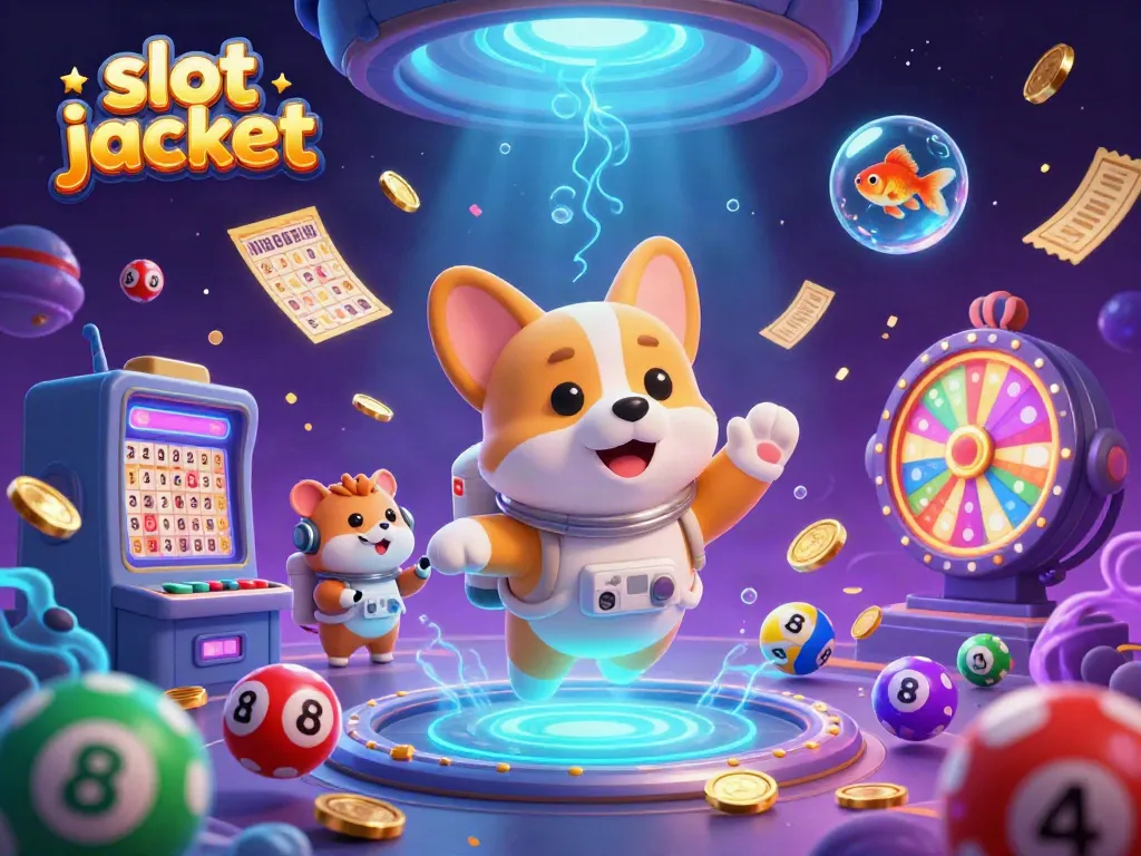 Immerse in winning moments with slot jackpot featuring astronauts and casino elements amid floating coins and dynamic visuals.