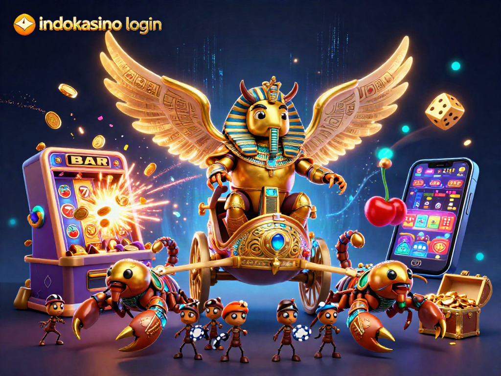 Gambarlah indokasino login dengan skenario kasino dan elemen permainan menarik.