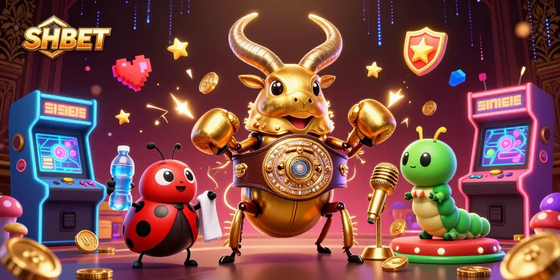 Engage in thrilling gameplay with SH BET at a vibrant 3D casino scene featuring unique characters.