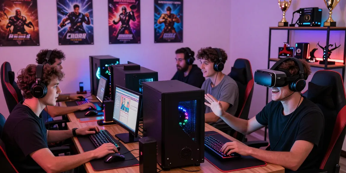 Gamer menggunakan perangkat gaming canggih di situs tantegacor88 dalam suasana mengasyikkan.