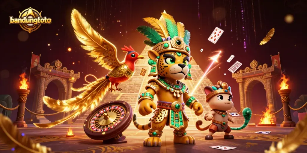 Experience the thrill of bandungtoto with vibrant casino elements and dynamic characters in a lively 3D scene.