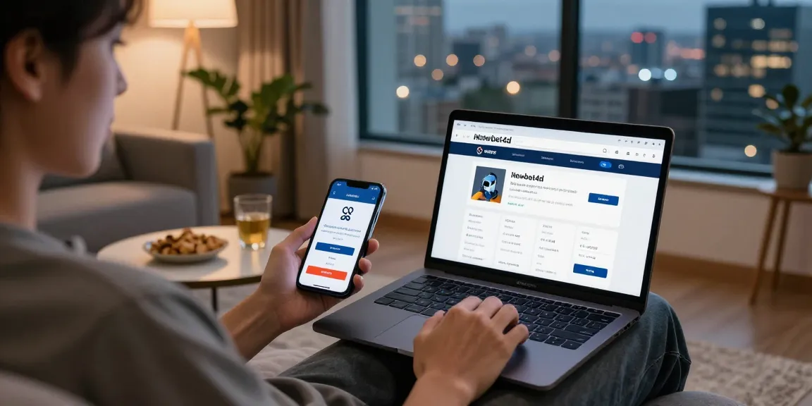 Engaging scene highlighting a user enjoying newbet4d online betting platform in a cozy environment.