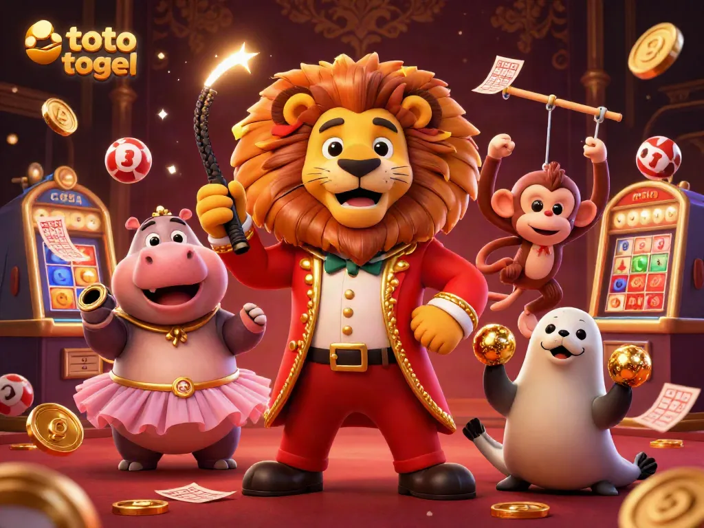 Engage in dynamic toto togel gameplay illustrated with colorful characters in a lively casino backdrop.