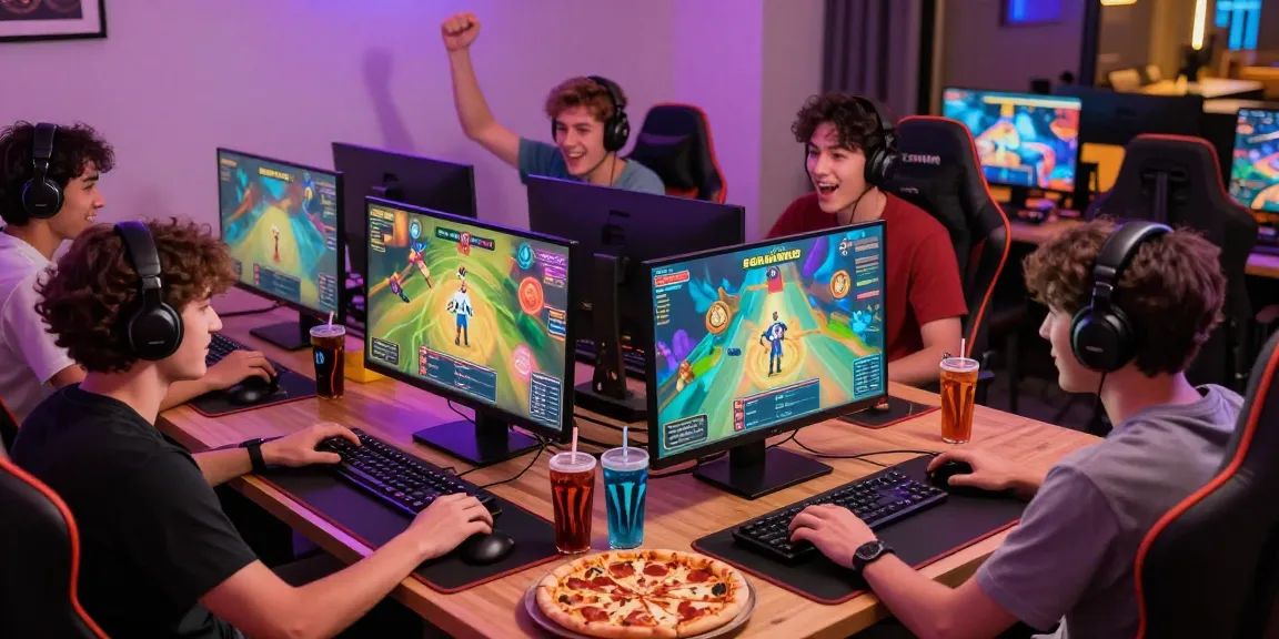 Dynamic players enjoying 68 game bài in an exciting online gaming environment with colorful screens and lively interactions.