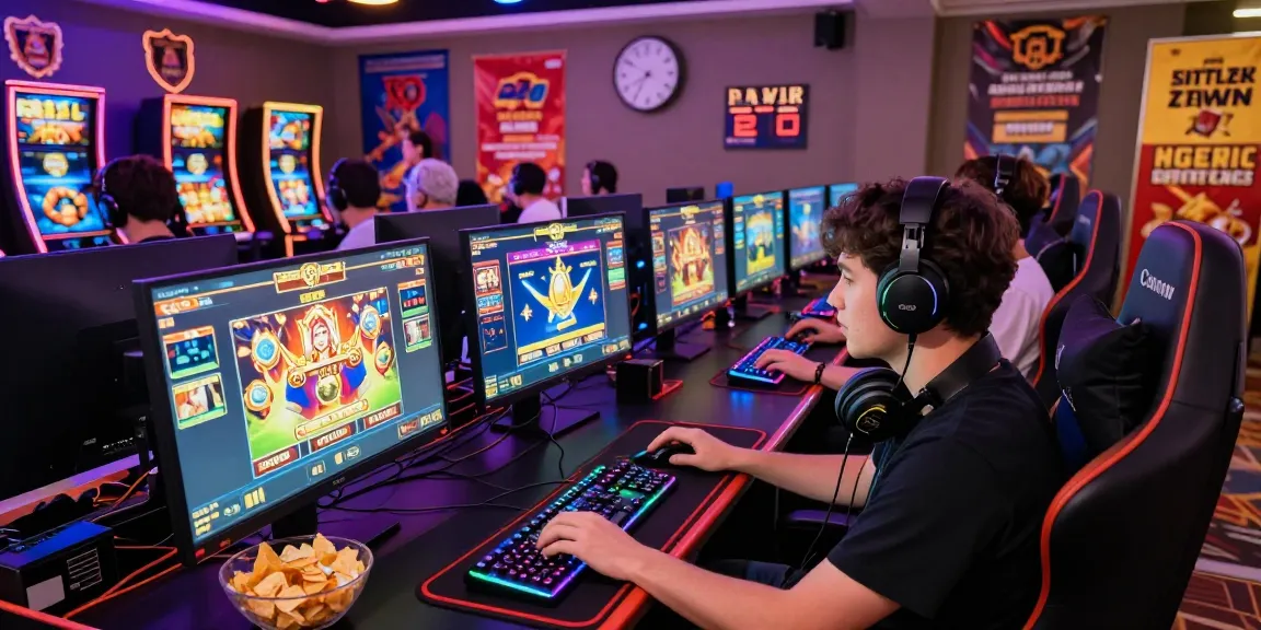 Experience the thrill of Emperor’s Favour in immersive online gaming, showcasing vibrant visuals and high-tech gaming setup.