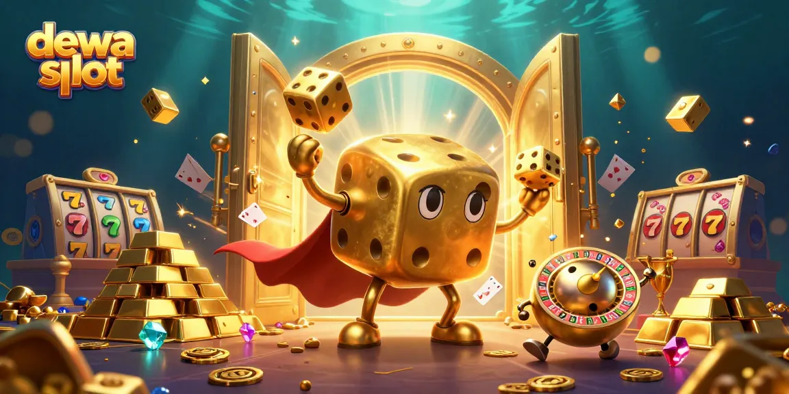 Experience the thrill of dewa slot with a vibrant 3D illustration featuring dynamic casino elements.