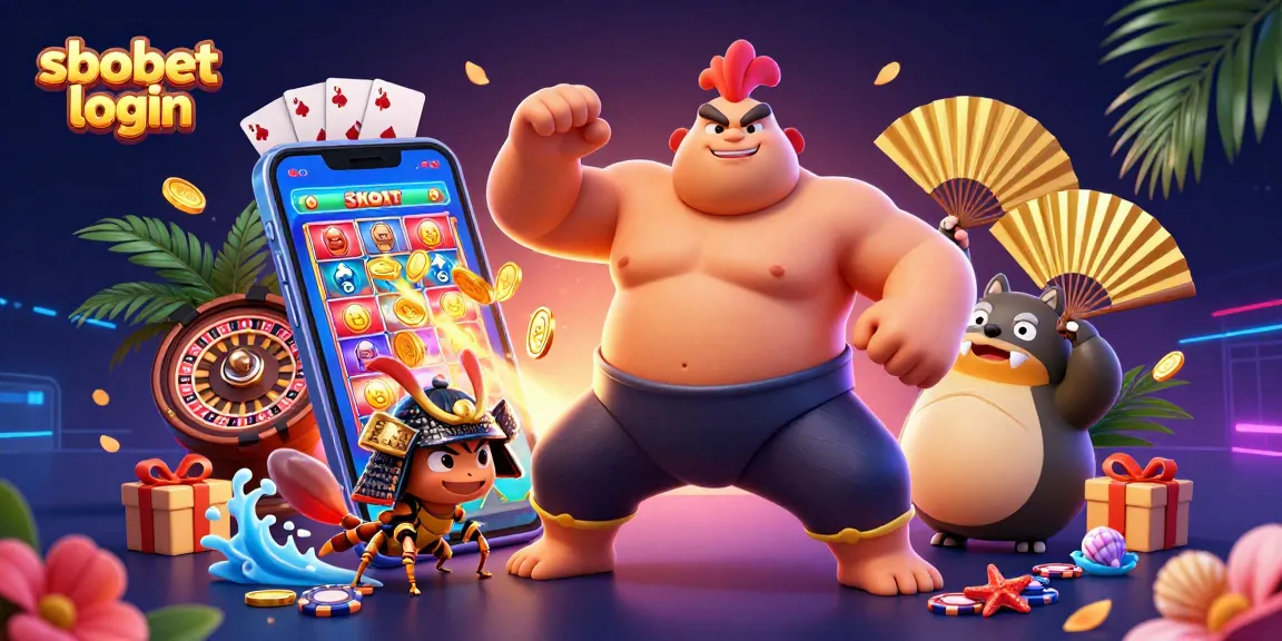 Bet on sbobet login with a powerful sumo rooster and fierce samurai cricket in a vibrant casino scene.