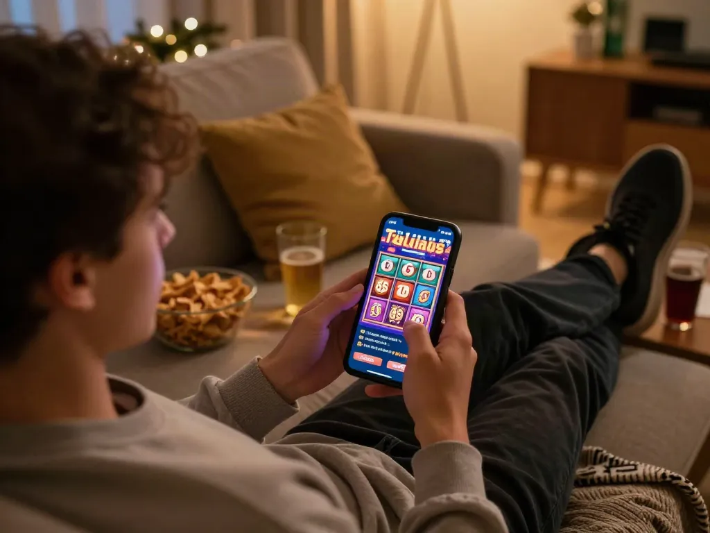luxury12 slot gaming at home with vibrant graphics and cozy setting