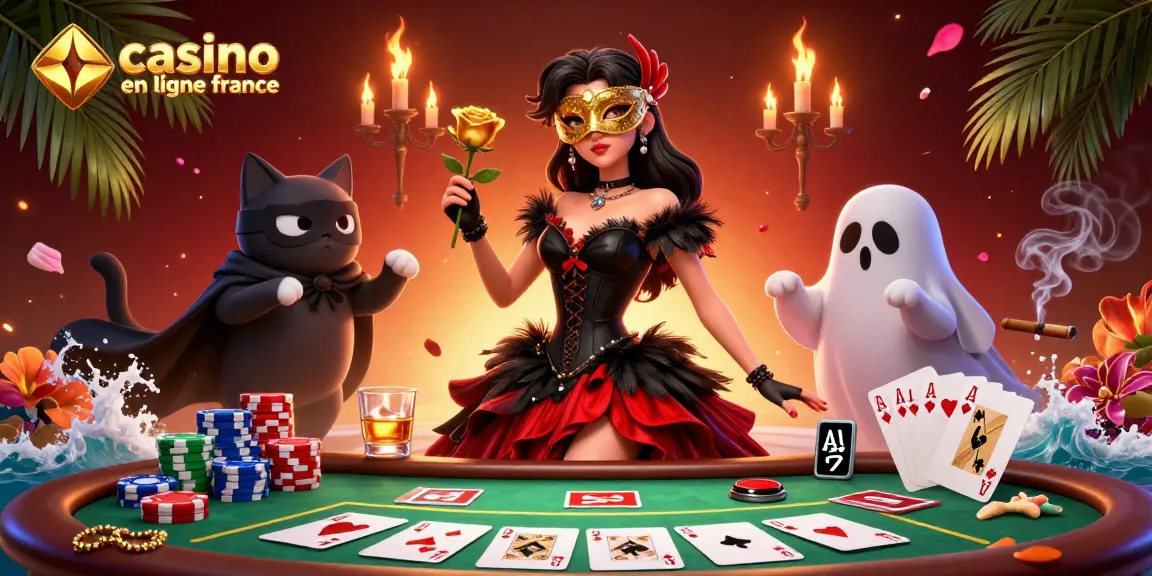 Plongez dans le monde palpitant du casino en ligne France avec une scène de poker dramatique.