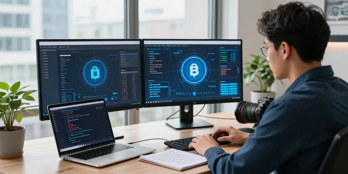 Recover lost crypto with a professional analyzing blockchain data in a tech workspace.