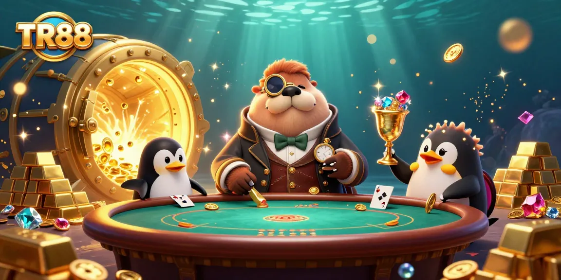 Experience thrilling TR88 card games underwater with jolly characters and sparkling treasures.