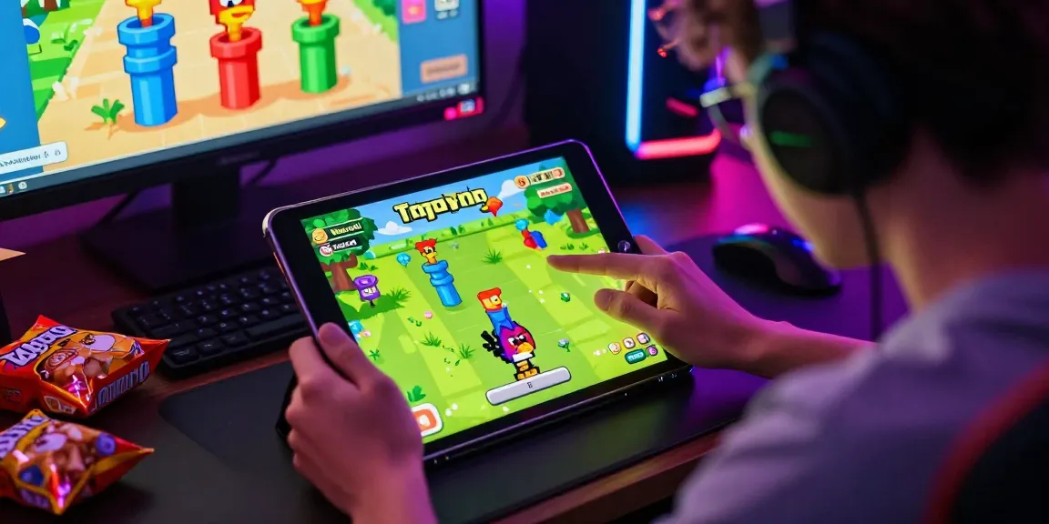 Play Tappy Bird casino on a tablet with vibrant graphics and a focused player in a modern gaming setup.