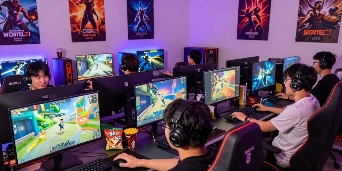 Pengguna WORTEL21 sedang bermain game online di ruang gaming yang ceria.