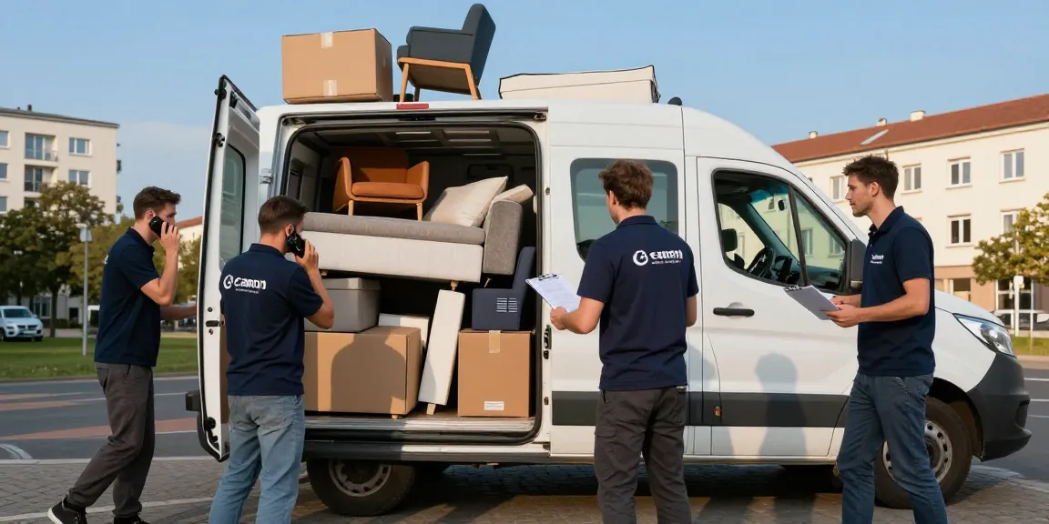 Efficient Wohnungsentrümpelung Berlin team loading furniture into a van while ensuring swift and professional waste removal.