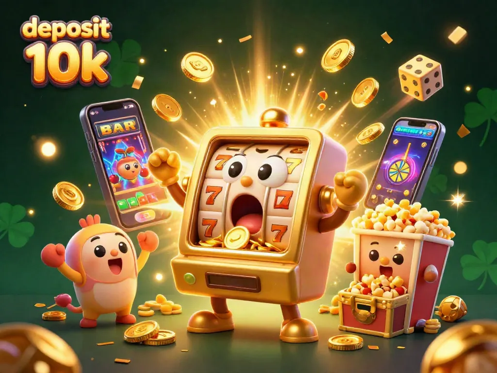 Mengguncang slot gacor dengan deposit 10k dan jackpot, mesin slot emas mengeluarkan koin berkilau