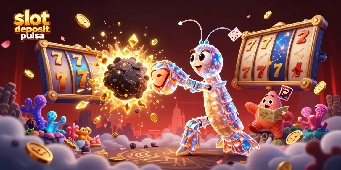 Slot deposit pulsa dengan karakter utama penyokong galaksi dan slot simbol berkilau yang menghibur.