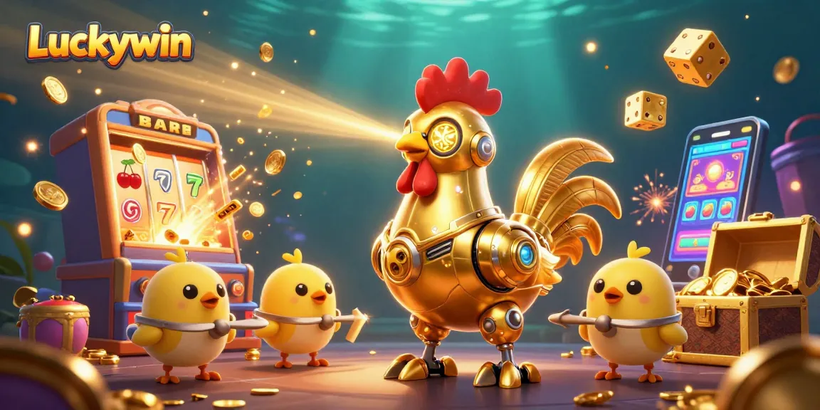 Experience the excitement of Luckywin's gaming world with vibrant visuals of jackpot fun and adventure.