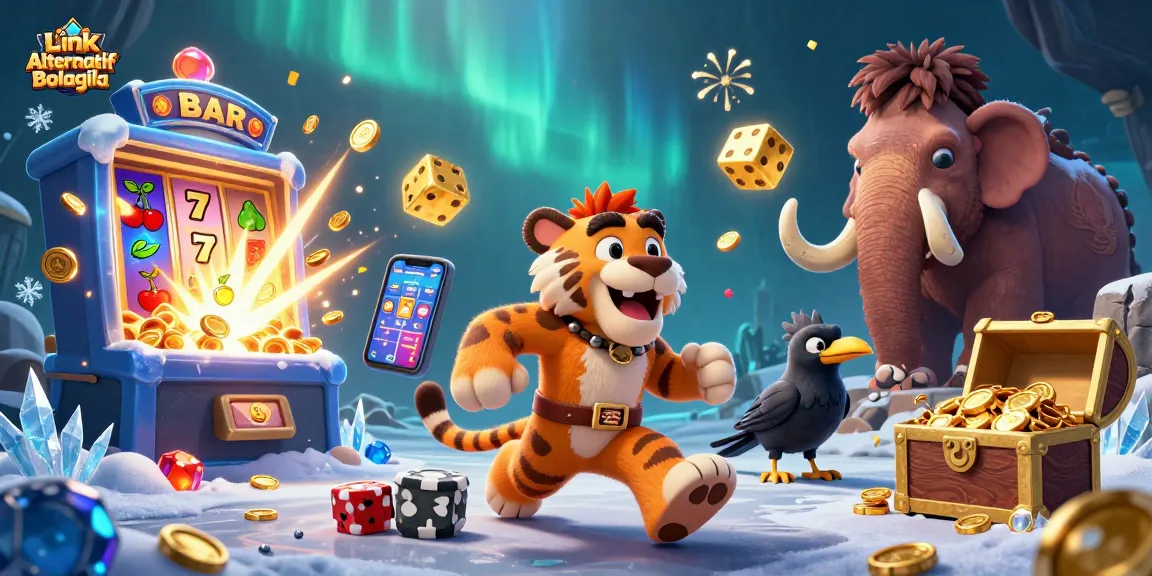Slot dan perjudian interaktif Link Alternatif Bolagila dengan ilustrasi penuh warna.