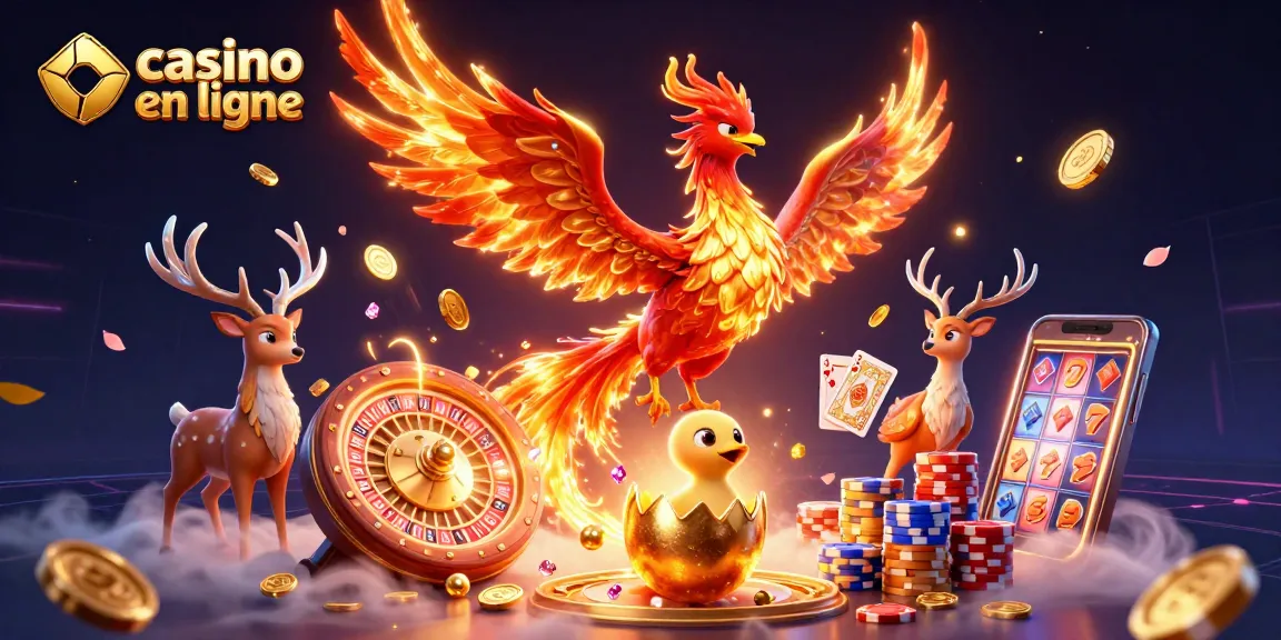 Jouez à des jeux de casino en ligne palpitants avec une imagerie passionnante sur le thème du phœnix et une action animée.