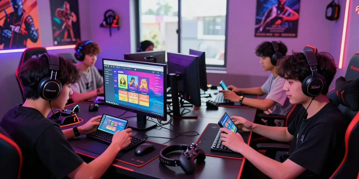 Pengalaman bermain slot online Pasar88 dengan antusiasme gamer di ruang gaming modern.