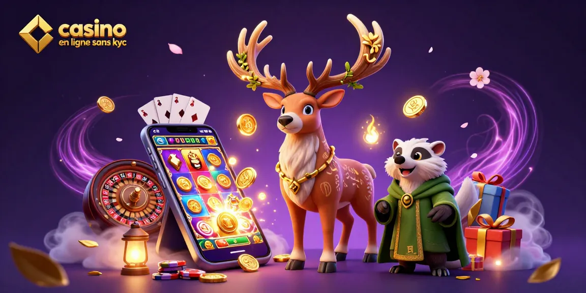 Gagnez au casino en ligne sans KYC avec des personnages magiques et des jeux de casino colorés.