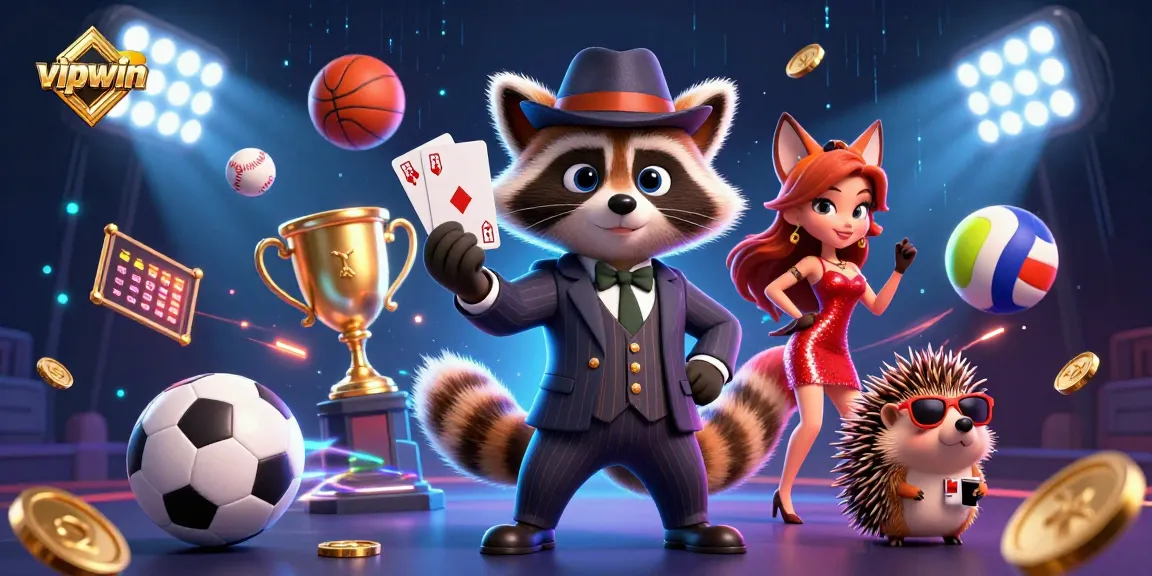 Experience thrilling moments at vipwin with energetic characters in a dynamic casino scene.