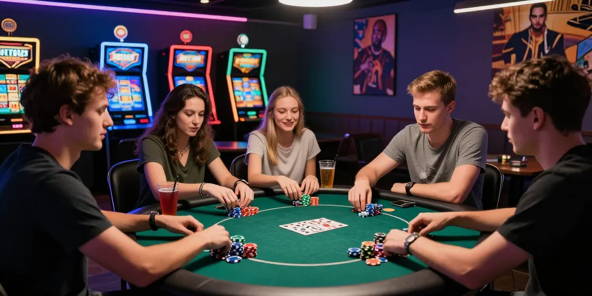 rokok88 login gaming lounge scene with players at poker table.